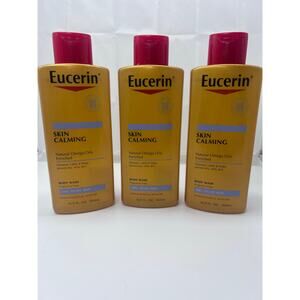 Lot of 3 - Eucerin skin calming body wash dry itchy skin 16.9fl oz